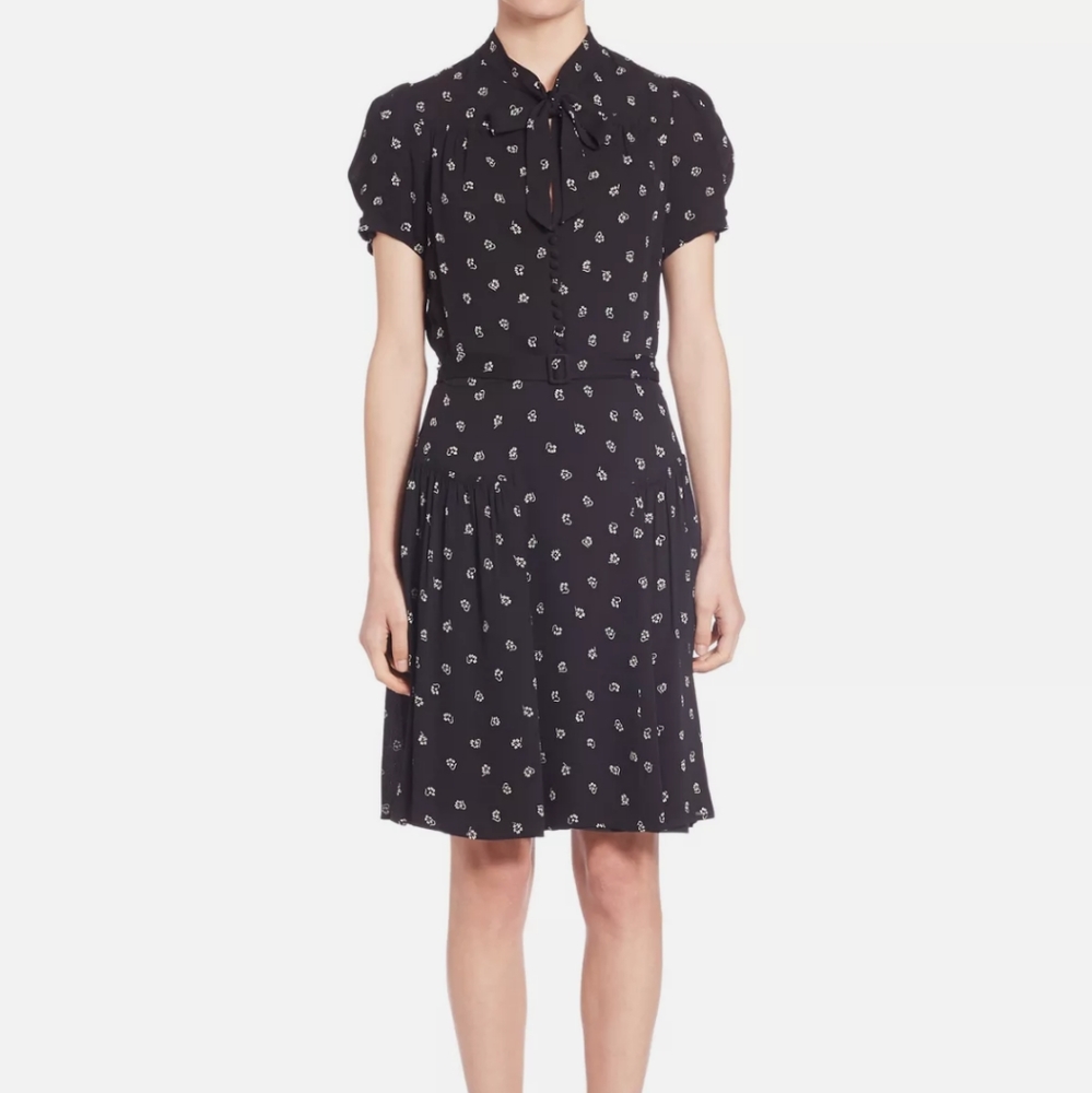 Polo Ralph Lauren Ditsy Black Floral Dress 8